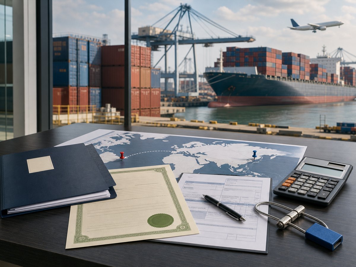 Customs documents for an international shipment