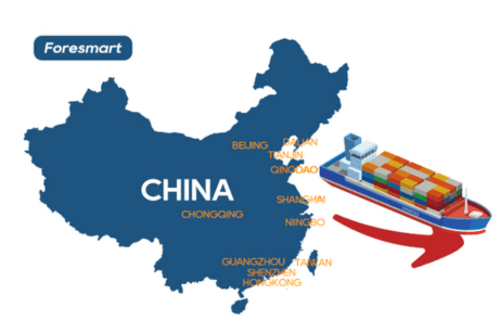 sea freight from China sea port map