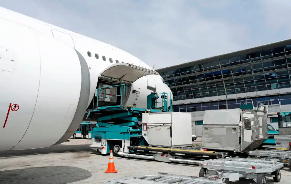 unit load devices loaded with aircraft cargo