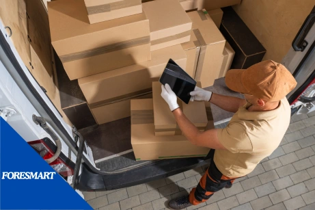 unloading domestic shipping cargo from truck