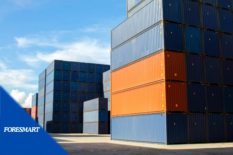 ISO containers in container yard