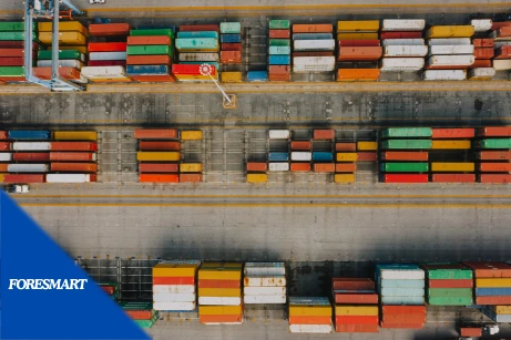 cargo containers waited to be shipped