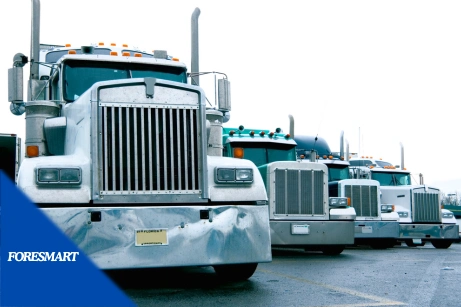 trucks at a truck stop