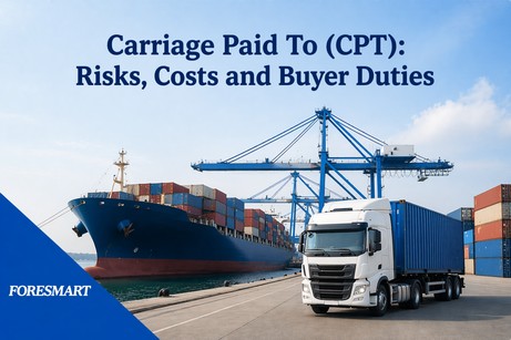 CPT infographic showing freight payment and risk transfer.