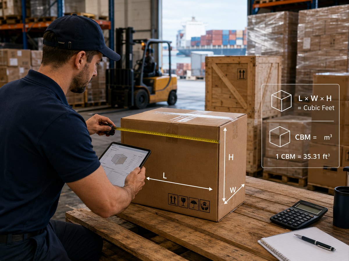 Cubic feet shipping box measurement
