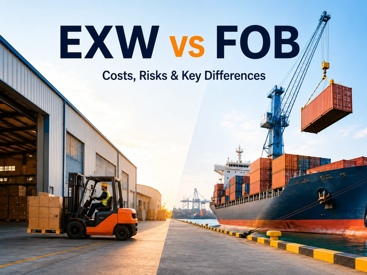 EXW vs FOB shipping costs and risks SEO Title